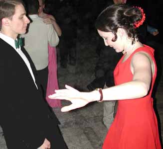 Student dancers polish their footwork.