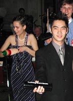 Guiro and shaker players