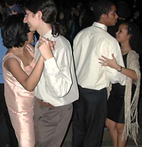 Carleton students dance to a ballad.