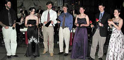 Guest percussionists in front of the band