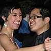 Dancers smiled.