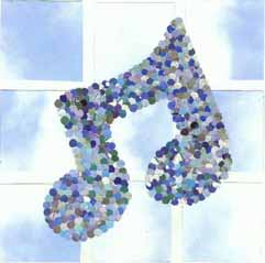 Two eighth notes barred together, created from chad