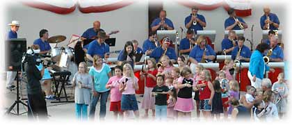 A Roseville Big Band Concert in the Central Park band shell, July 4, 2006, with guest percussionists from the audience