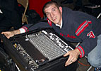 John poses with the Mackie mixer.