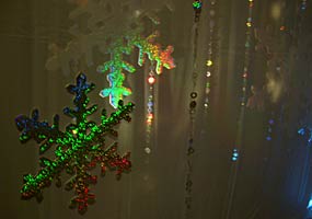 Huge multicolored snowflakes