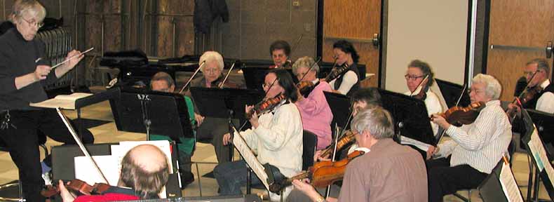 Carol Jensen and the violins.
