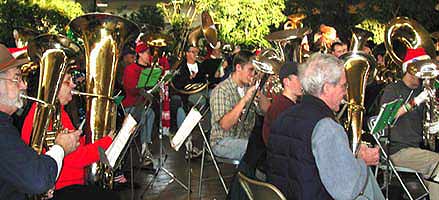Musicians of all ages play tubas, euphoniums, sousaphones, and baritone horns.