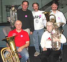 Al is surrounded by the "heavy metal" quartet.