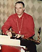 Doc Leisen, charter member of the Roseville Big Band, with his tenor sax.