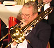 Mike plays trombone. Larger picture is 105KB.