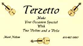 Terzetto business card of Mark Hellem, 651-487-1980