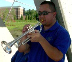Dave plays his Monette trumpet.