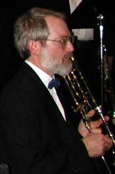 George in tux with trombone