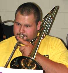 Jordan in a rehearsal at the St. Michael's church cafeteria.