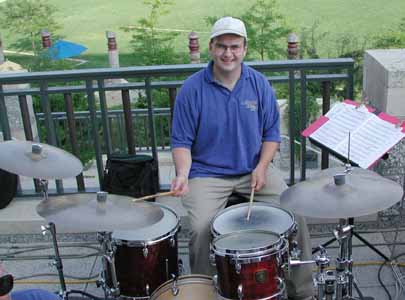 Jim and his set on the History Center plaza.
