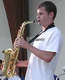 Eric solos with his eyes closed.