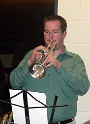 Brandon plays trumpet