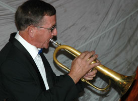 Dan plays an old brass flugelhorn.