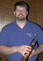 Keith poses with his trumpet.