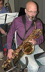Len plays the band's Selmer bari.