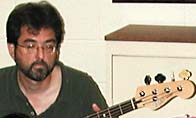 Dick plays electric bass