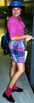 Melanie at her locker in 1991.